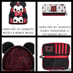 FUNKO POP LOUNGEFLY MICKEY & MINNIE MINI BACKPACK SET
