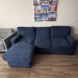 Sleeper Sectional Sofa With Storage Space Usb Port And 2 Cup Holders