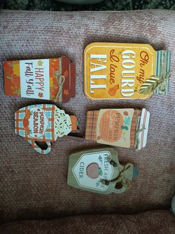 Fall Harvest Decorative Tiered Tray Signs Set of 5