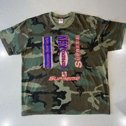 Supreme Multi Logos Woodland Camo Tee