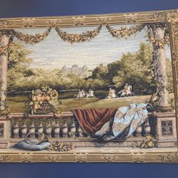 Decorative French Tapestry With Scenic View 
