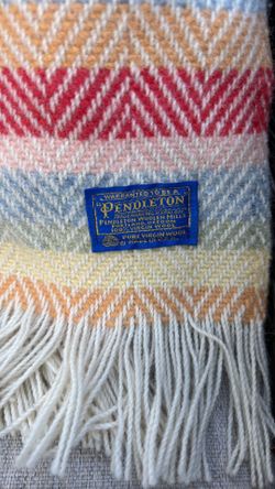 Striped multi colored Pendleton wool Blanket