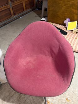 EAMES BURGUNDY SWIVEL CHAIR set of 3