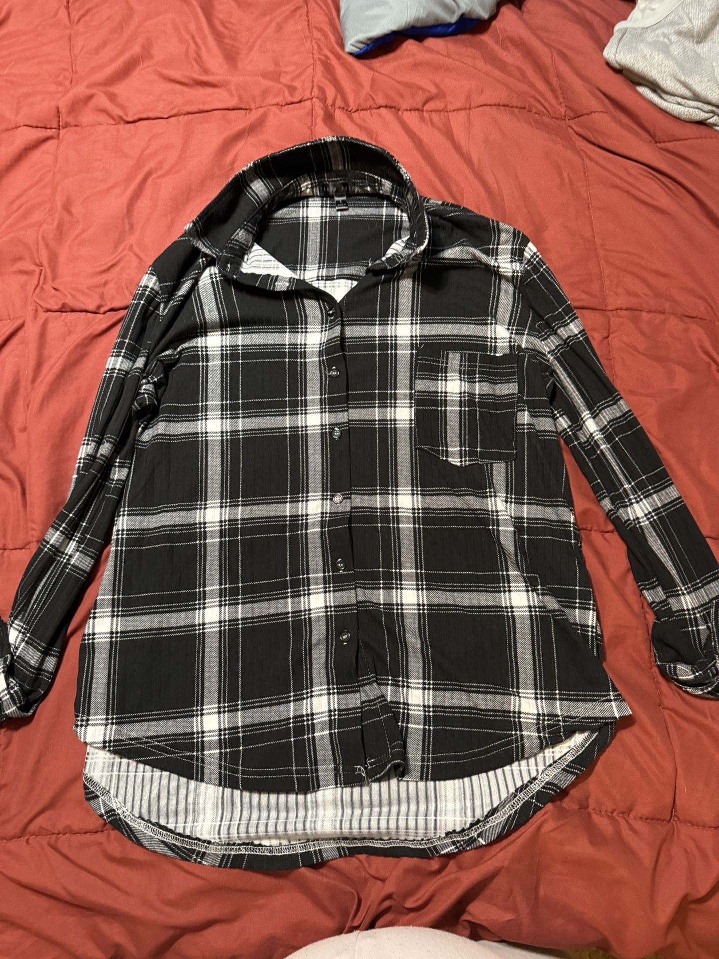 Flannel Plaid Button Down Long sleeve Shirt