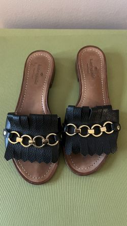 Kate Spade Size 8M Brie Black Leather Sandals