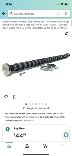 Garren Fitness Maximiza Plus Pull Up Bar – Wide Doorway Pullup Bar/Chinup Bar with 3 Sets of Screw-in Door-Mounts – Only for Doors Wider Than 35 Inche