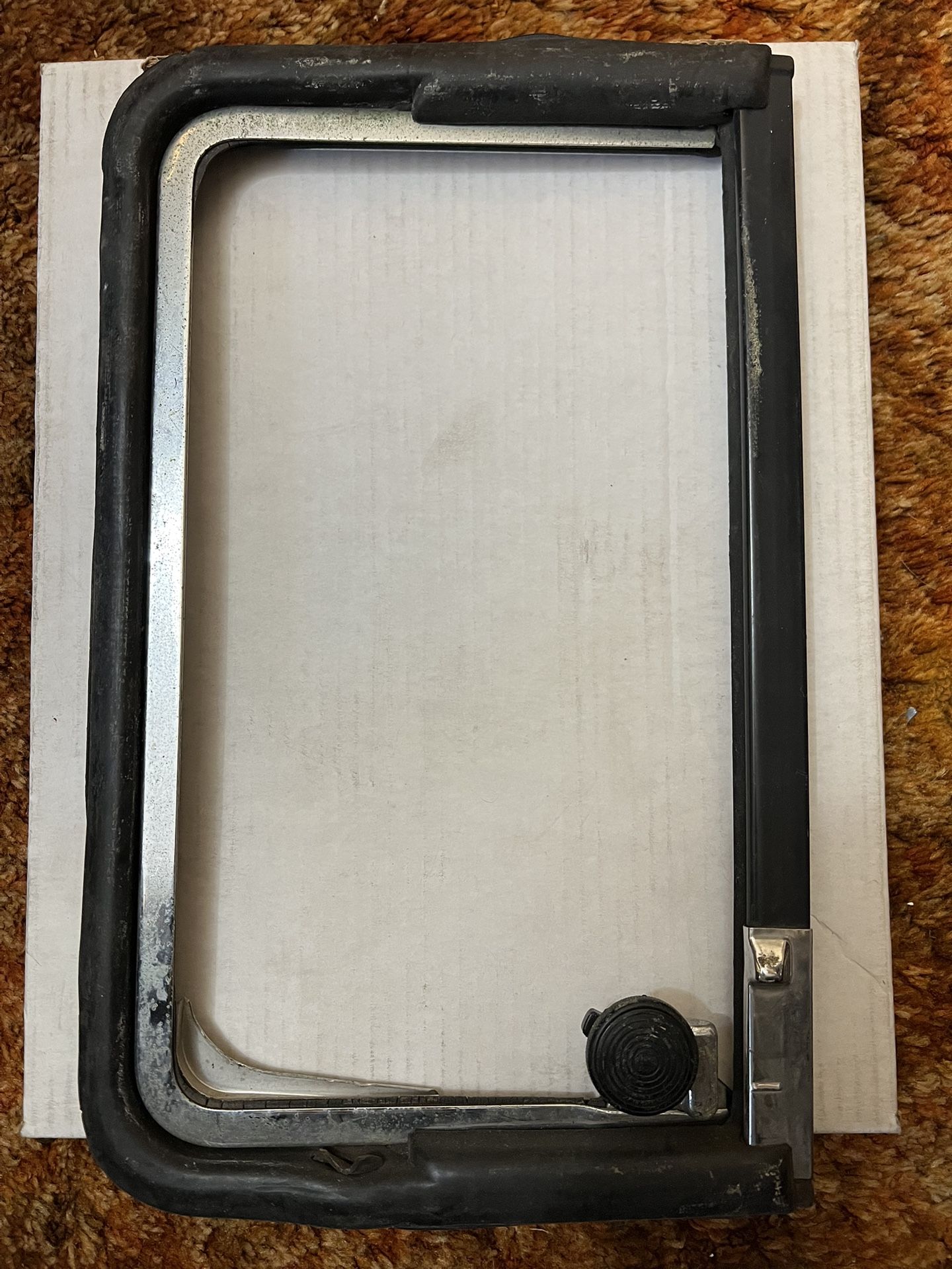 VW TYPE 2 BUS 1(contact info removed) BAY WINDOW RIGHT SIDE QUARTER VENT WING WINDOW ASSEMBLY no glass used