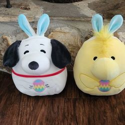 Easter Squishmallows Set Peanuts Snoopy and Woodstock 8" NEW 2023 Collection Kelley Toys Original Squishmallows Squad Plush Egg Basket Stuffer Gift 
