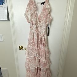NWT -Rachel by Rachel Roy, 18W, maxi dress,color eggshell blush light pink/cream