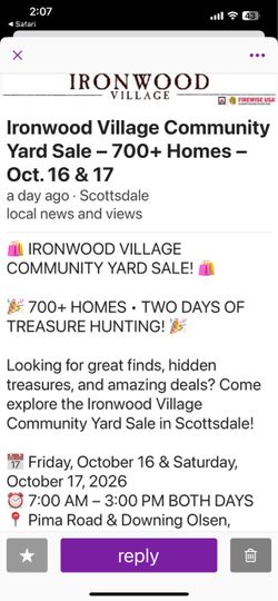 Ironwood Village Community Garage Sale