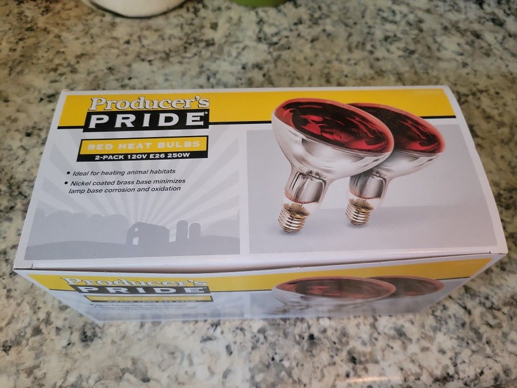 3 Boxes Of 2 Pack Producers Pride Red Heat Bulbs