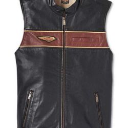 Harley-Davidson® Men's 120th Anniversary Leather Vest - Black 97036-23VM