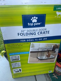 Top Paw 42" Double-Door Folding Dog Crate