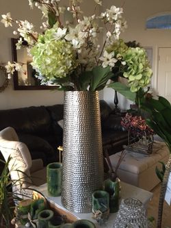 Vase - tall vase with flowers arrangement
