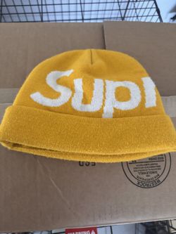 Supreme Big Logo Beanie Yellow