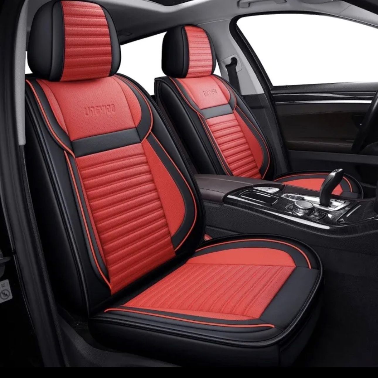 Faux Leather Car Seat Covers Universal Fit Red/Black