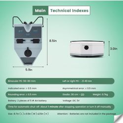 Huanyu Optical Digital Pupilometer 50-80mm Pupillometers Automatic Shut-Down PD Meter with Memory Function Pupil Meter CE Approved (LY-9C)