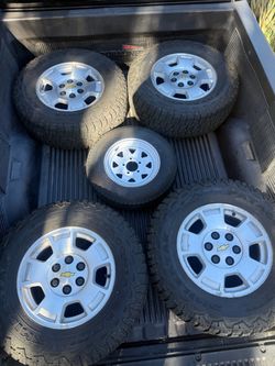 Chevy Silverado Wheels and AT Tires Set of 5