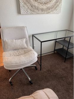 Glass desk and chair