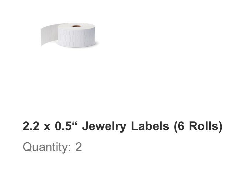 2.2 x 0.5“ Jewelry Labels (12 Rolls)