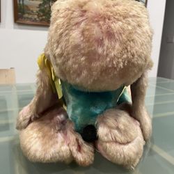 Vintage 1970s Dollcraft Plush Dog – Large Pastel Carnival Stuffed Animal