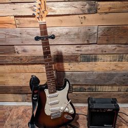 Electric Guitar + Amplifier + Tuner + Extras