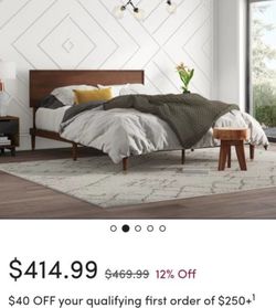 Wood Mid Century Modern King Size Bed