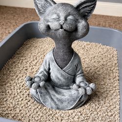 Meditating Cat Statue