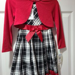 Girls Bonnie Jean Buffalo Plaid Dress Sz 5 