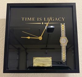 12 x 12 Black and Gold “Time is Legacy” clock