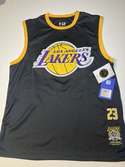 NBA- L.A. LAKERS Mens Logo Jersey, SIZE: Large ,  color: Black & Gold #23 James