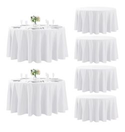 🔥 6 Pack White Tablecloths 108” Wedding/Party Covers – NEW – $45 🔥