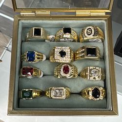 Anillos Tres Baños En Oro 14k