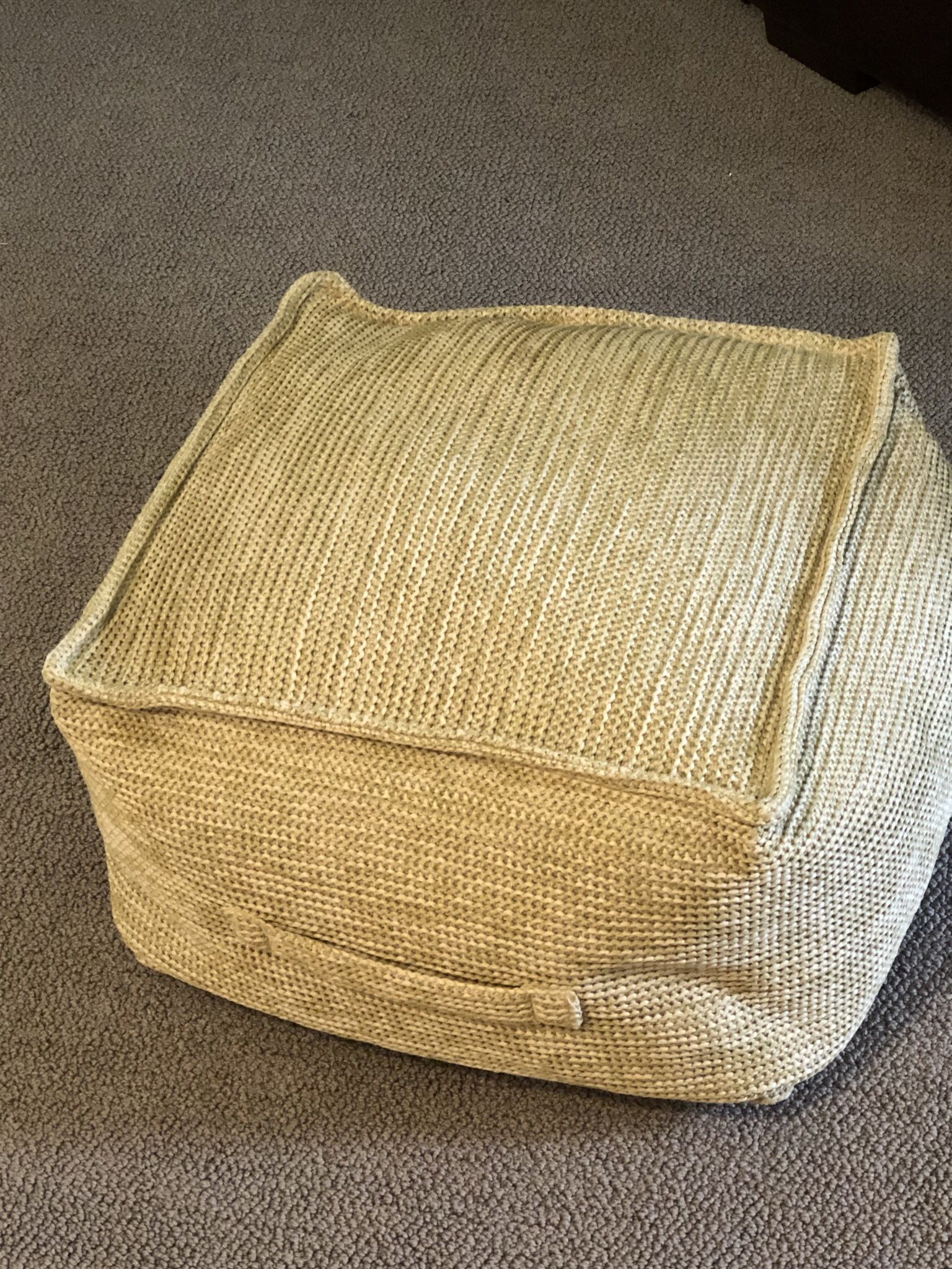 24" Indoor Outdoor Textured Pouf Natural- Threshold™ designed with Studio McGee