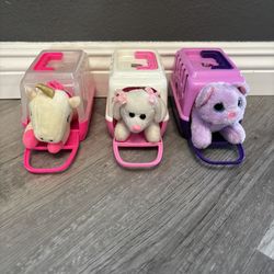 Mini Stuffed Pet Plushie and Carrier Toys