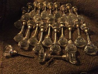 Antique crystal glass door knobs