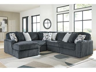 Midnight-Madness Gunmetal 5 Pc Sectional with Chaise