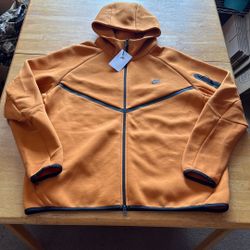 New Nike Tech Fleece Hoodie Jacket Monarch Orange Men’s XXL