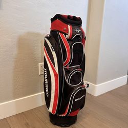 TourTrek T 2.0 Lightweight Golf Cart Bag With 14-Way Club Slot- Single Strap- Umbrella Slot- Multiple Zipper Compartments 