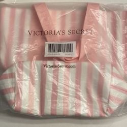 New Pink Striped Victoria Secret Cooler Tote Bag