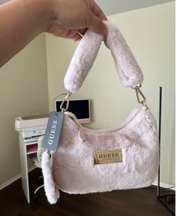 Guess Los Angeles Pink Faux Fur Handbag
