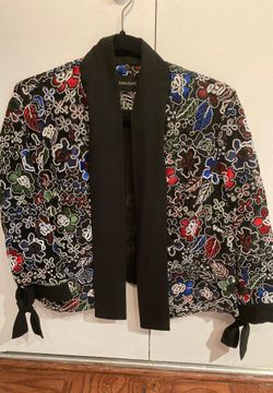 Zara embroidered cropped blazer