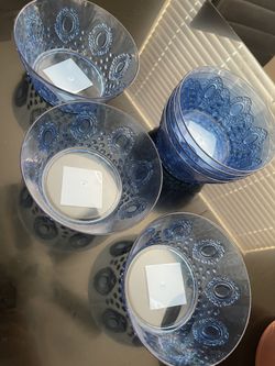 Blue Embossed Bowl
