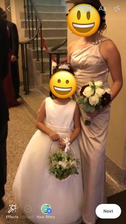 Flower girl/ first Communion or baptism dress size 6 with custom made sash