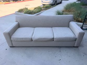 Light Gray 3-Cushion Upholstered Sofa