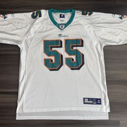 Reebok Miami Dolphins Joey Porter #55 NFL Away White Jersey Adult XL 