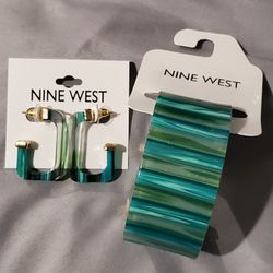 Nine West Bracelet Cuff And Earrings 