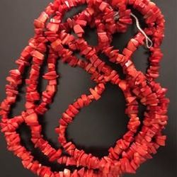 Natural Red Coral Gemstone Chips