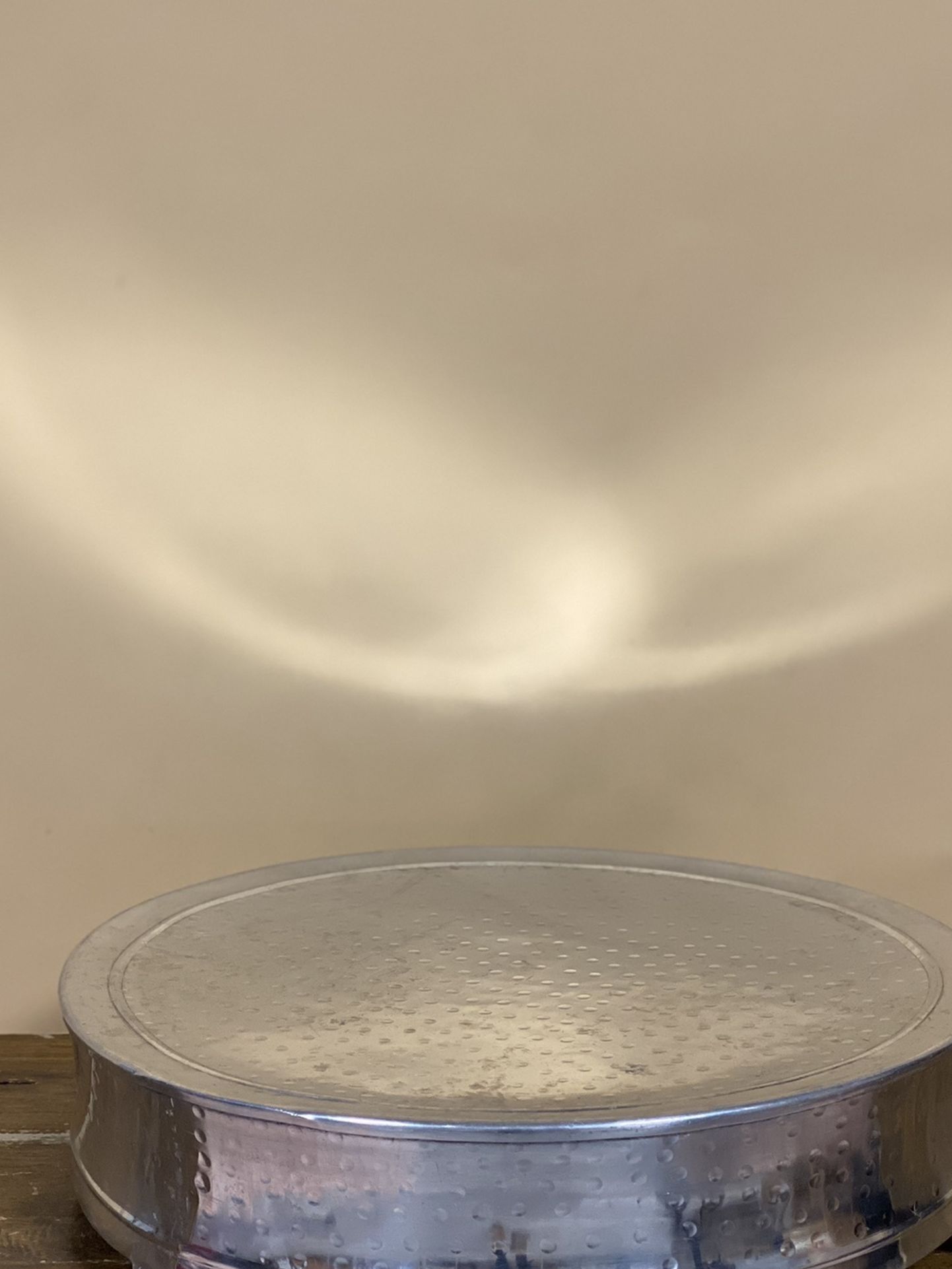 Silver Aluminum Round Cake Stand 21.75” Diameter