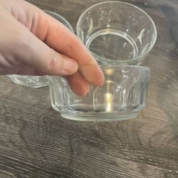 Vintage Arcoroc France Thumbprint Clear Glass Salad Bowls Set Fruit 3PC SET 